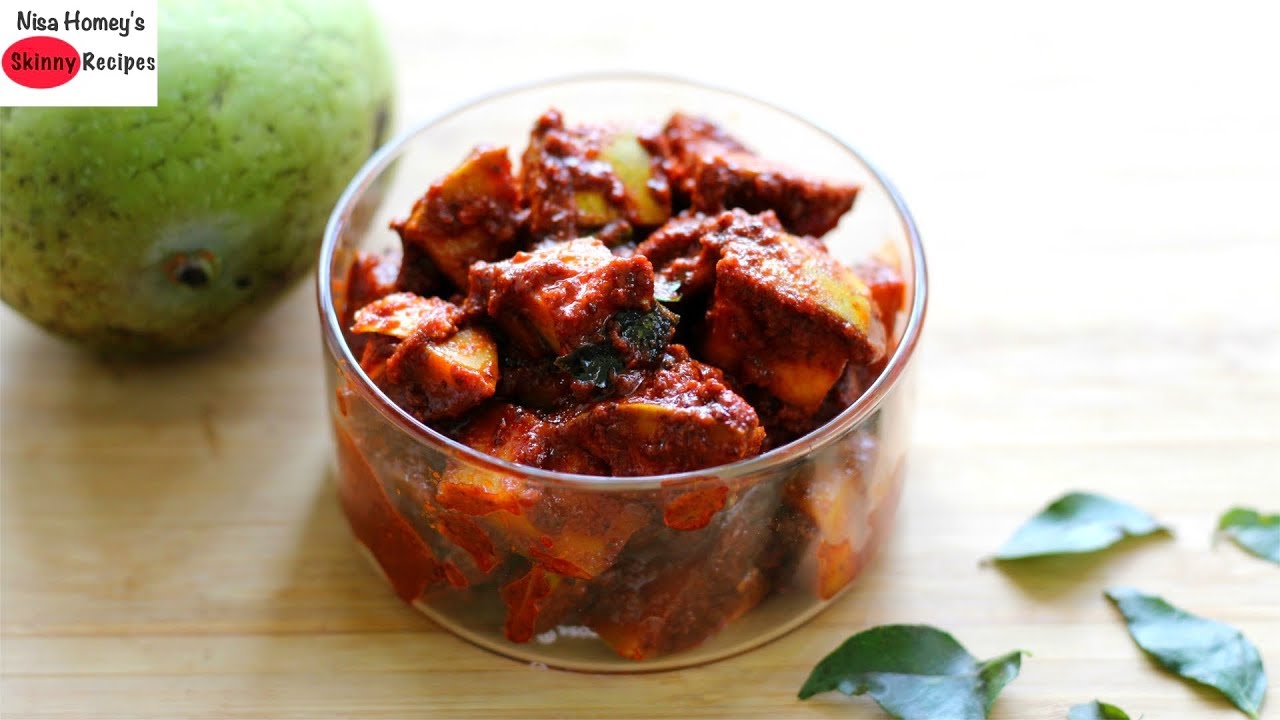 Traditional Mango Pickle - How To Make Easy Kerala Mango Pickle - Pacha Manga Achar Recipe