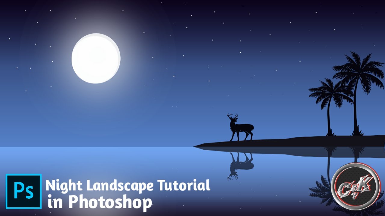 Night Landscape Tutorial in Photoshop||Photoshop tutorial