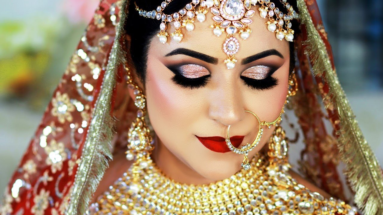 Long Lasting INDIAN BRIDAL Makeup Tutorial | TRADITIONAL GOLD & RED Daytime Look