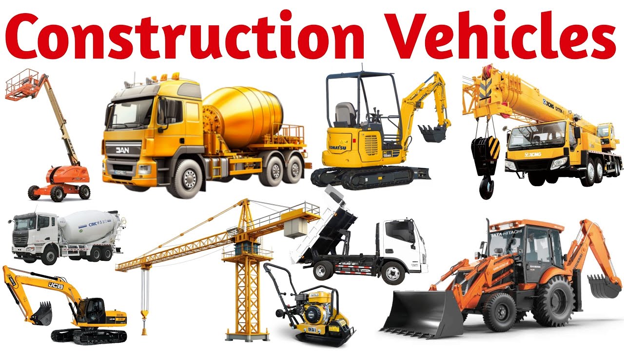 Vehicles Name at Construction Site | Learn Construction Machines for Kids with Fun Sounds