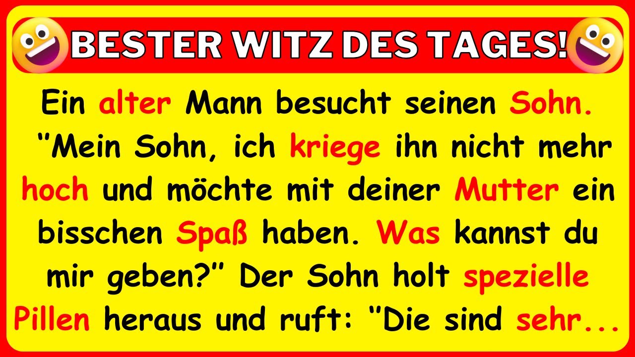 🤣BESTER WITZ DES TAGES! Ein alter Mann, der ihn nicht mehr hochbekommt, besucht seinen Sohn und...
