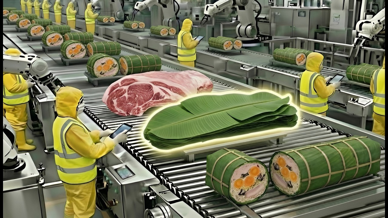 Inside the Food Factory: Banana-Leaf Wrapped Vietnamese pork sausage with Salted egg yolk
