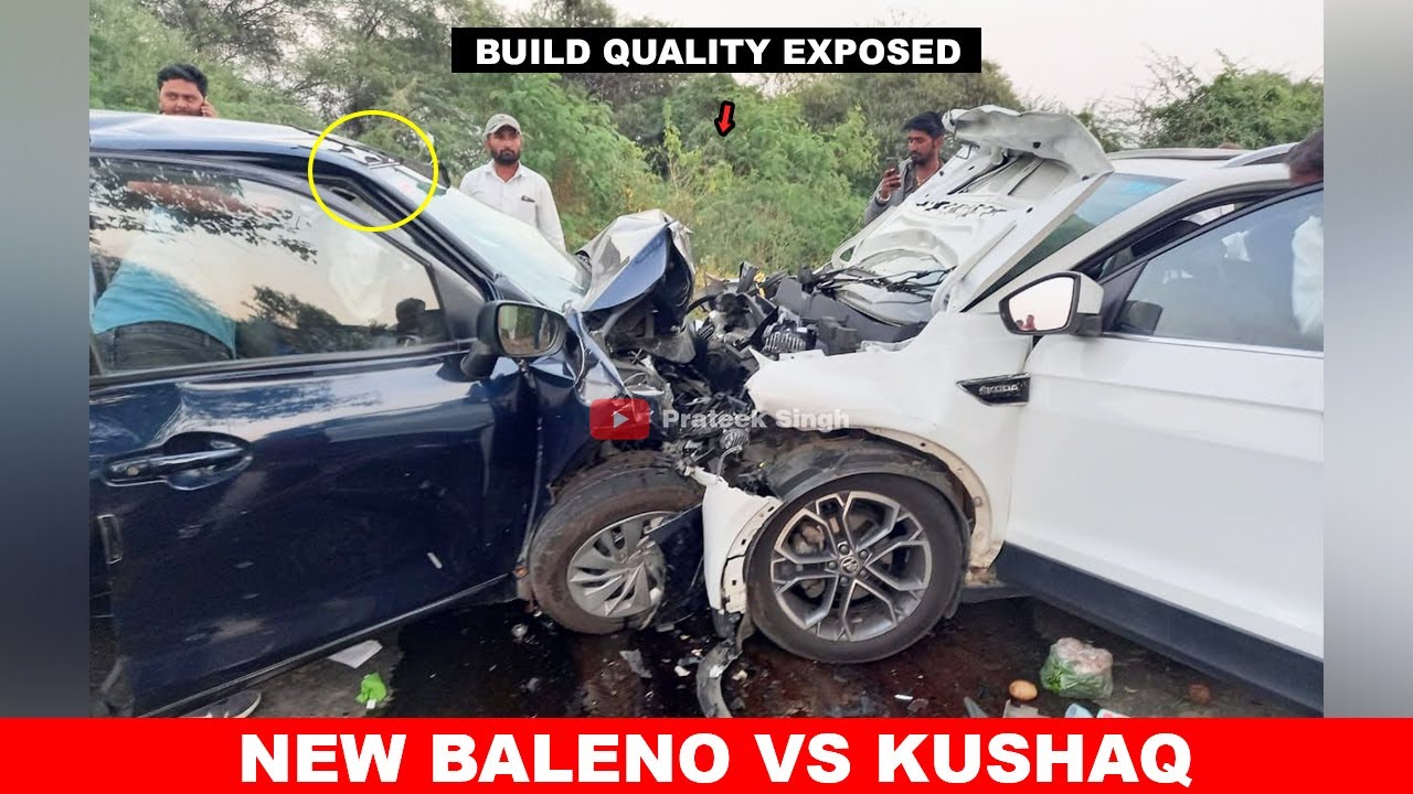सच्चाई सामने आ गयी  🙏 UNBELIEVABLE ACCIDENT OF SKODA KUSHAQ & NEW BALENO
