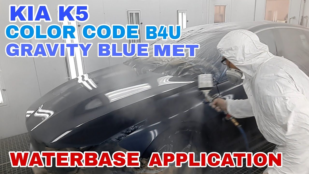 KIA K5 COLOR CODE B4U GRAVITY BLUE MET. WATERBASE APPLICATION #autorefinish  #waterbased  #ofw