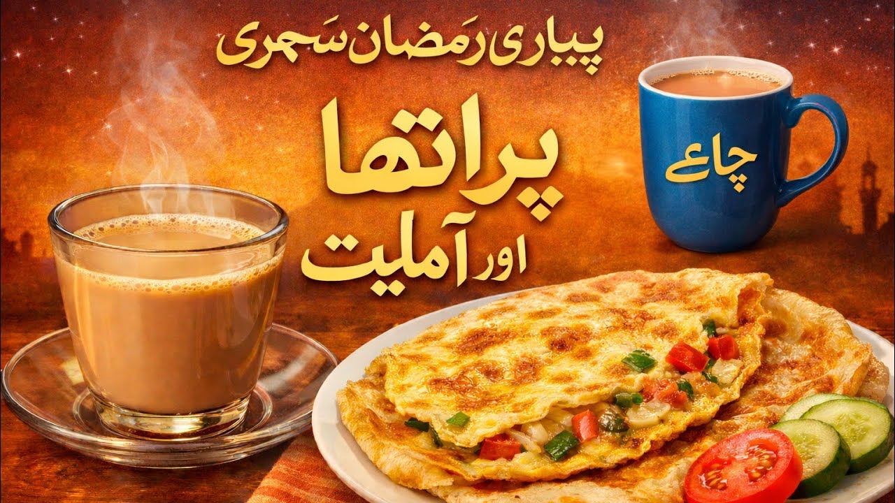 رمضان کی بہترین سحری | پراٹھا آملیٹ اور چائے | آسان اور مزیدار نسخہ✨🤲🏾🍱#Ramadan2026#SehriSpecial