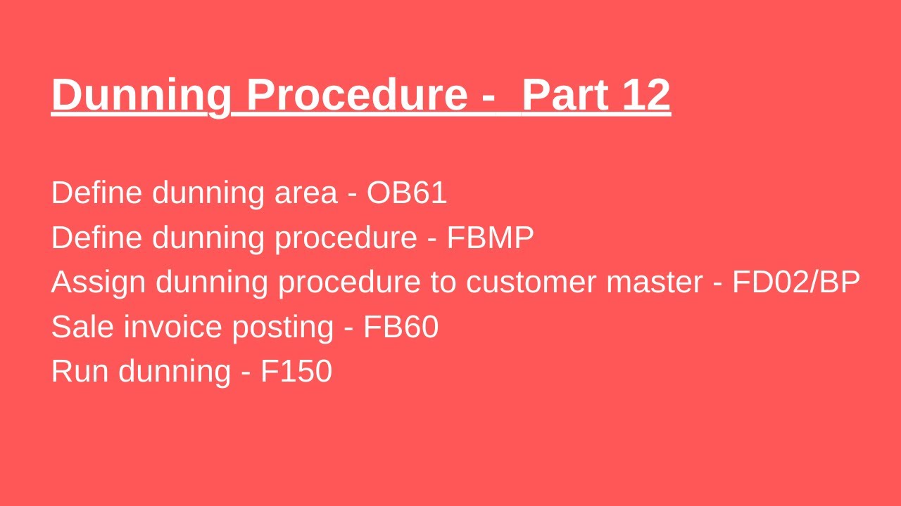 SAP Finance | Dunning Procedure | S4 Version 2025 | Part 12