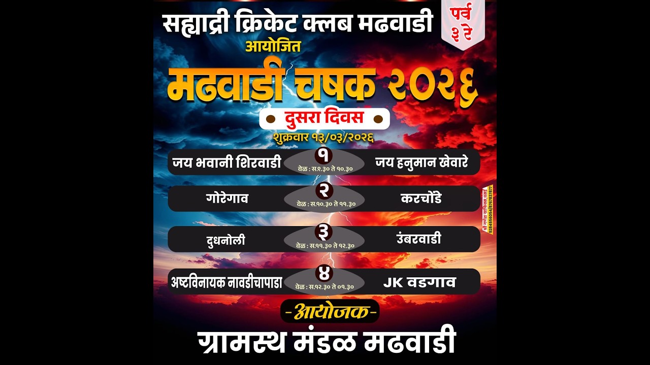 // DAY 2 // सह्याद्री स्पोर्ट्स क्लब मढवाडी आयोजित - मढवाडी चषक -२०२६