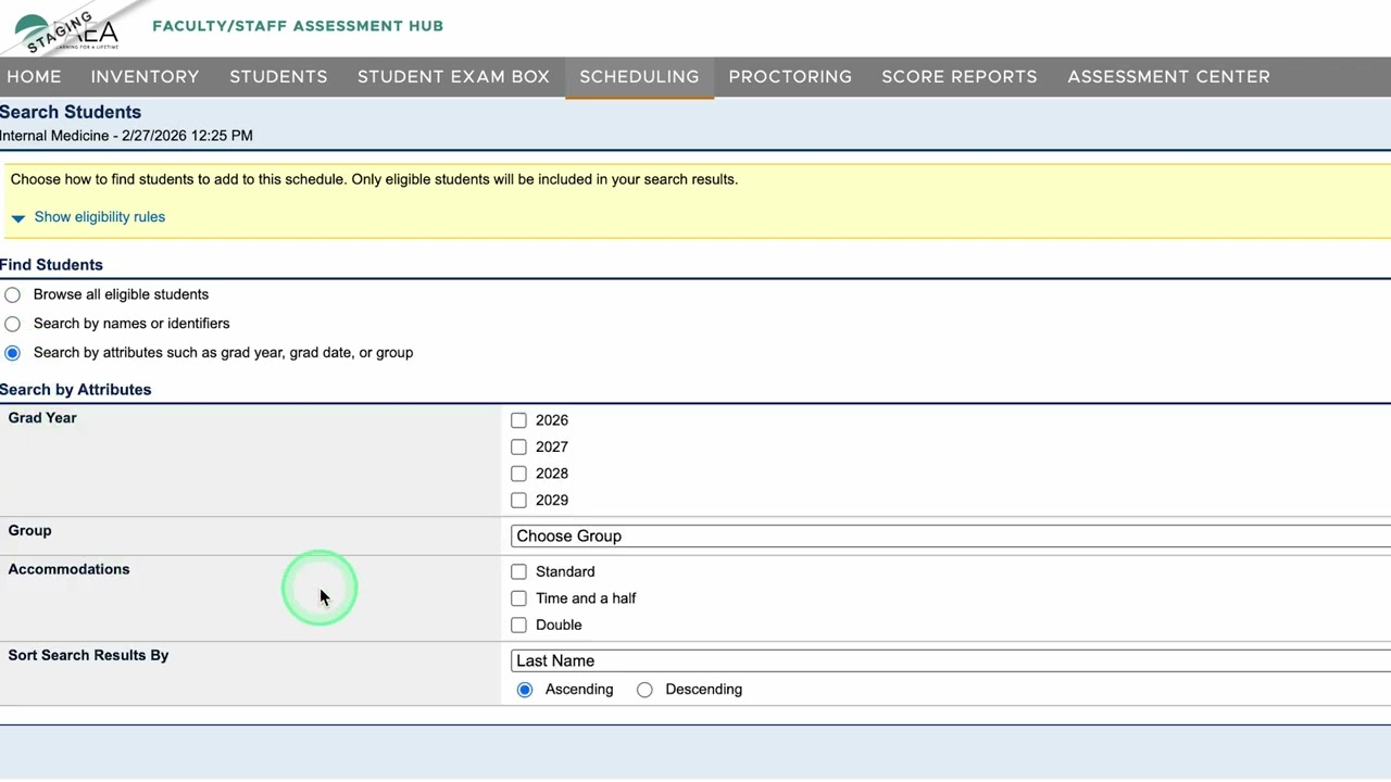 PAEA Assessment Hub: Scheduling and Managing Exams