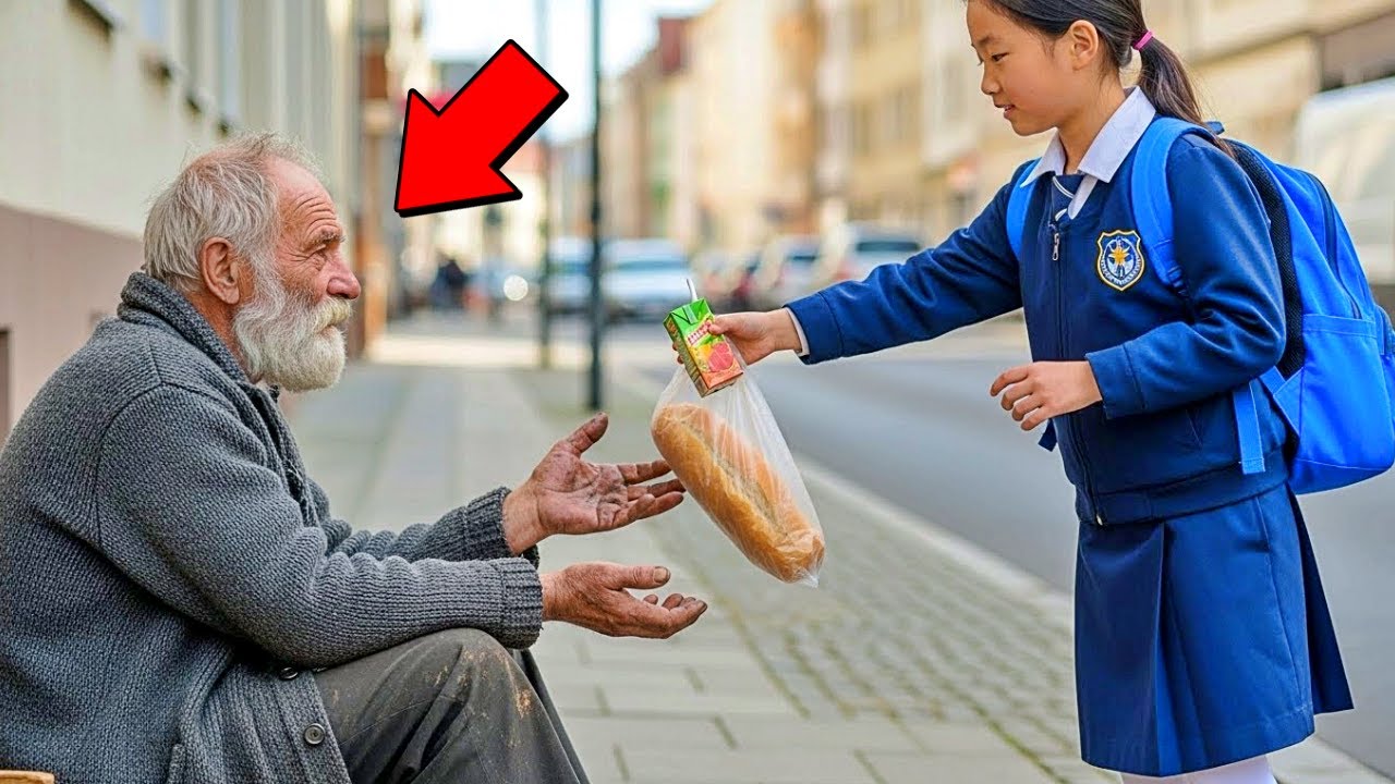 Mädchen Teilte Ihr Pausenbrot mit Einem Alten Mann, Bis ein Luxuswagen vor Ihrem Haus Hielt...