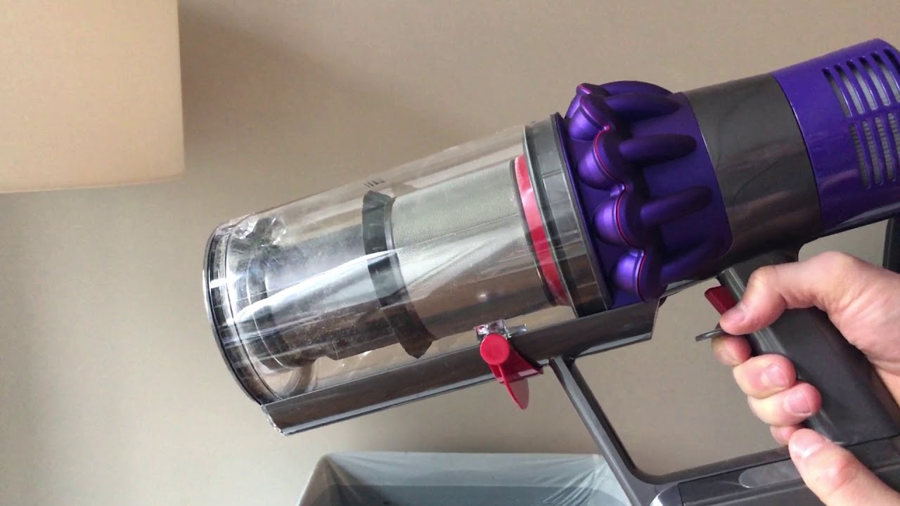 Как очистить контейнер для мусора пылесоса Dyson V10