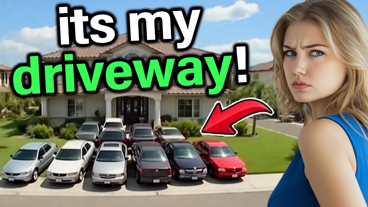 Karen Neighbor Steals My Driveway To have Parking for her HUGE Family.. It Backfires!