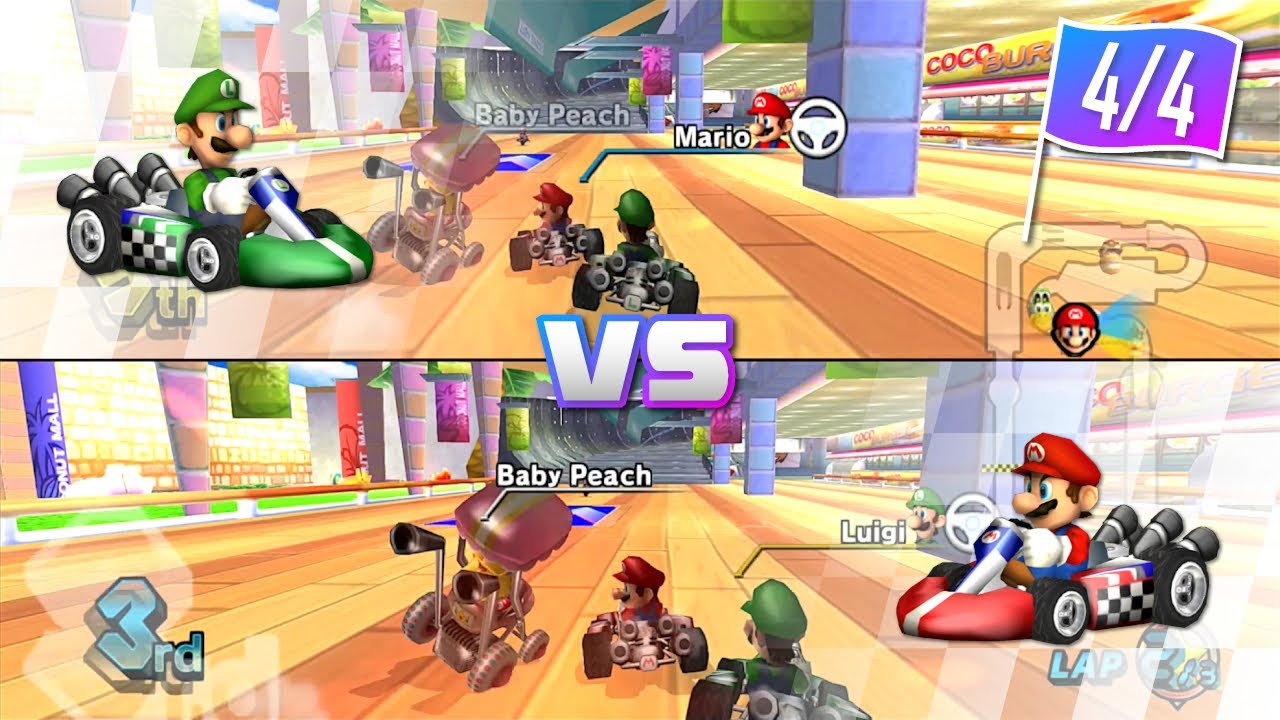 Mario vs Luigi on all Courses (Standard Kart M) [Part 4/4] - Mario Kart Wii Gameplay [Splitscreen]