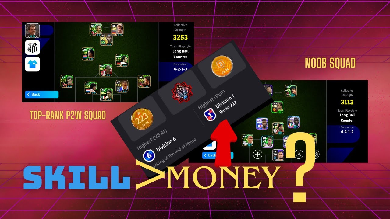 Is eFootball Actually Pay-to-Win? | F2P Squad vs Top Ranked Player with P2W Squad