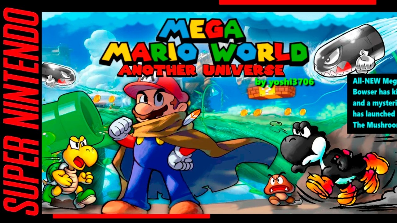Mega Mario World Another Universe (100% Secret Endings) Super Mario World Hack Rom!