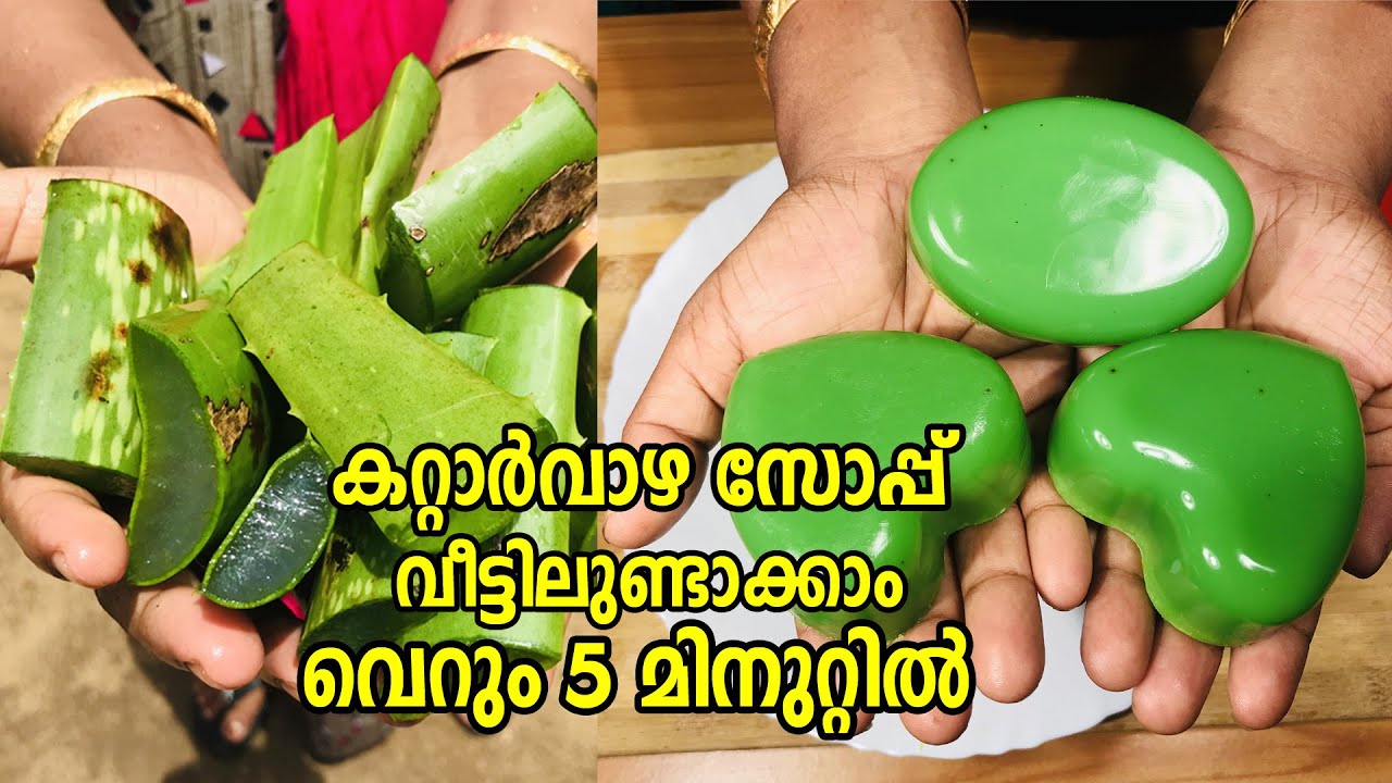 കറ്റാർവാഴ സോപ്പ് വീട്ടിൽ തന്നെ ഉണ്ടാക്കാം വെറും അഞ്ച് മിനുറ്റിൽ  | making aloe vera soap at home