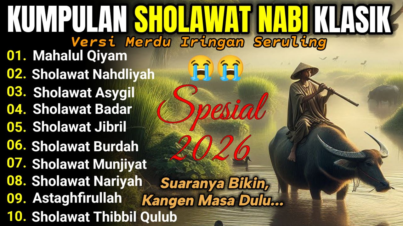 🎶 Sholawat Klasik Iringan Seruling Penyejuk Hati | Musik Religi Lawas untuk Dzikir Ketentraman Jiwa
