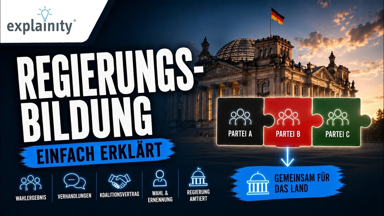 Regierungsbildung einfach erklärt (explainity® Erklärvideo)