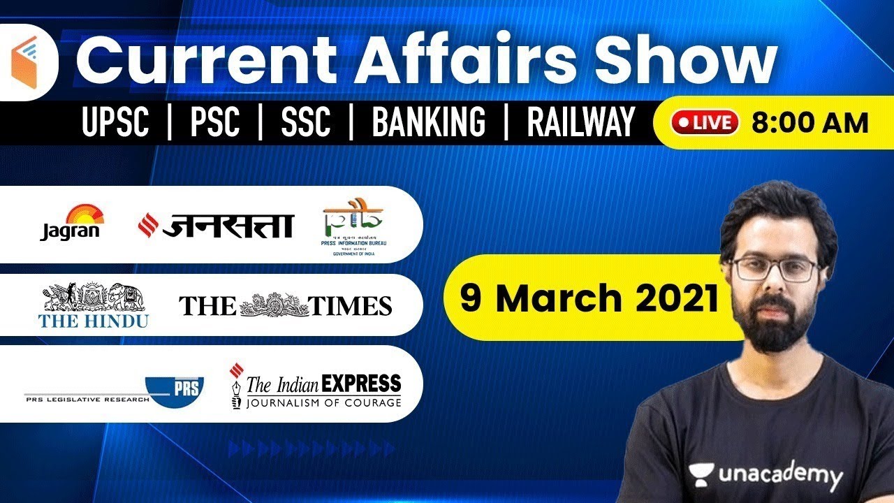 8:00 AM - 9 March 2021 Current Affairs | Daily Current Affairs 2021 by Bhunesh Sir | wifistudy