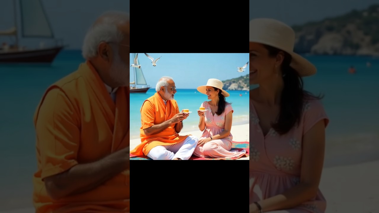 A Sweet Diplomatic Encounter: Giorgia Meloni and Narendra Modi Relish Toffee Pudding at Mumbai Beach