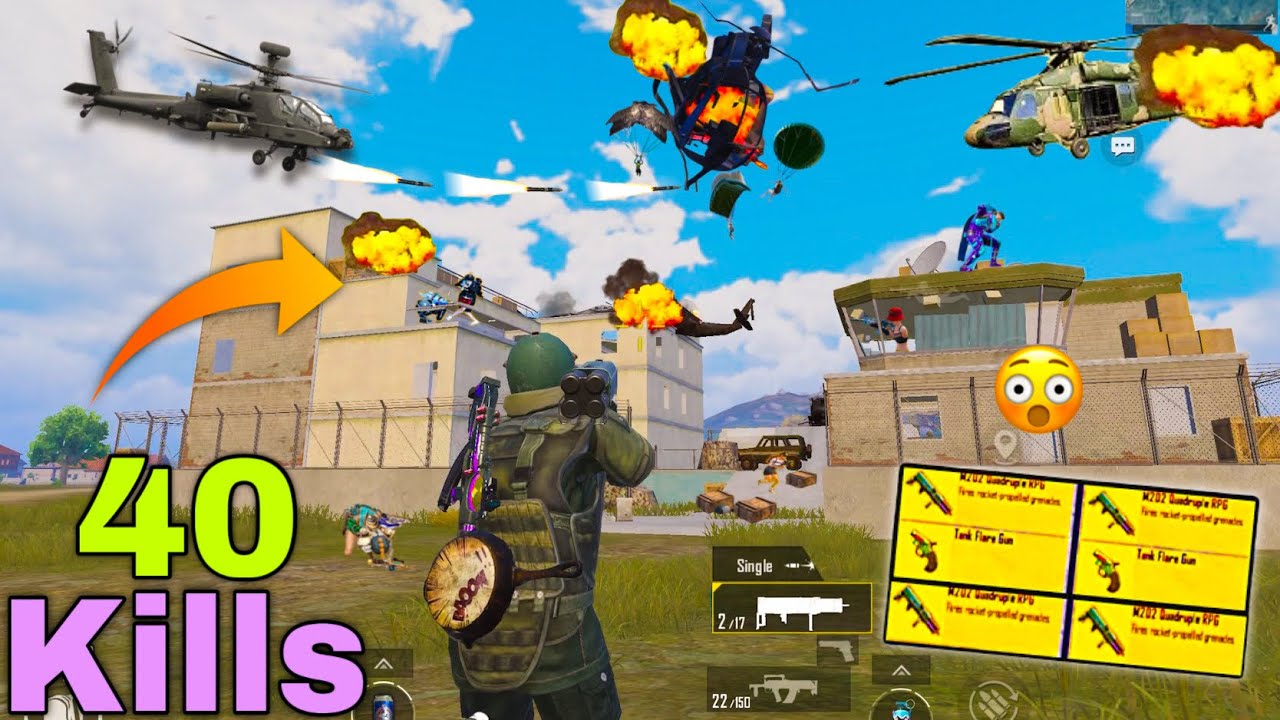 Wow!😱 40 Kills M202 Heavy Action in Base🔥 Helicopters, Chopper War in Payload 3.0 || PUBG MOBILE