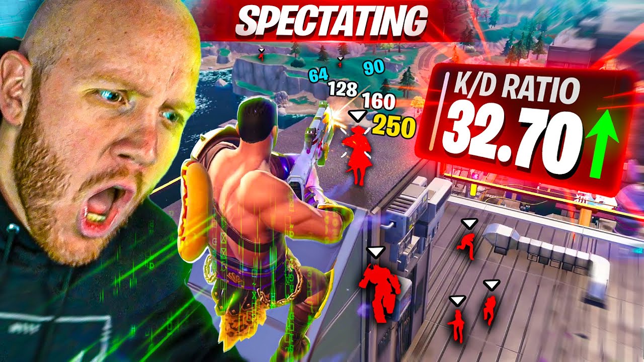 SPECTATING HACKER WITH A 32 KD IN FORTNITE?!