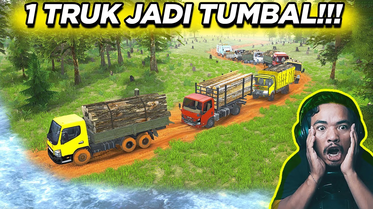 ⚡ 9 Truk Nekat Menyebrang Sungai Deras, 1 Truk Korban! – Mudrunner Challenge