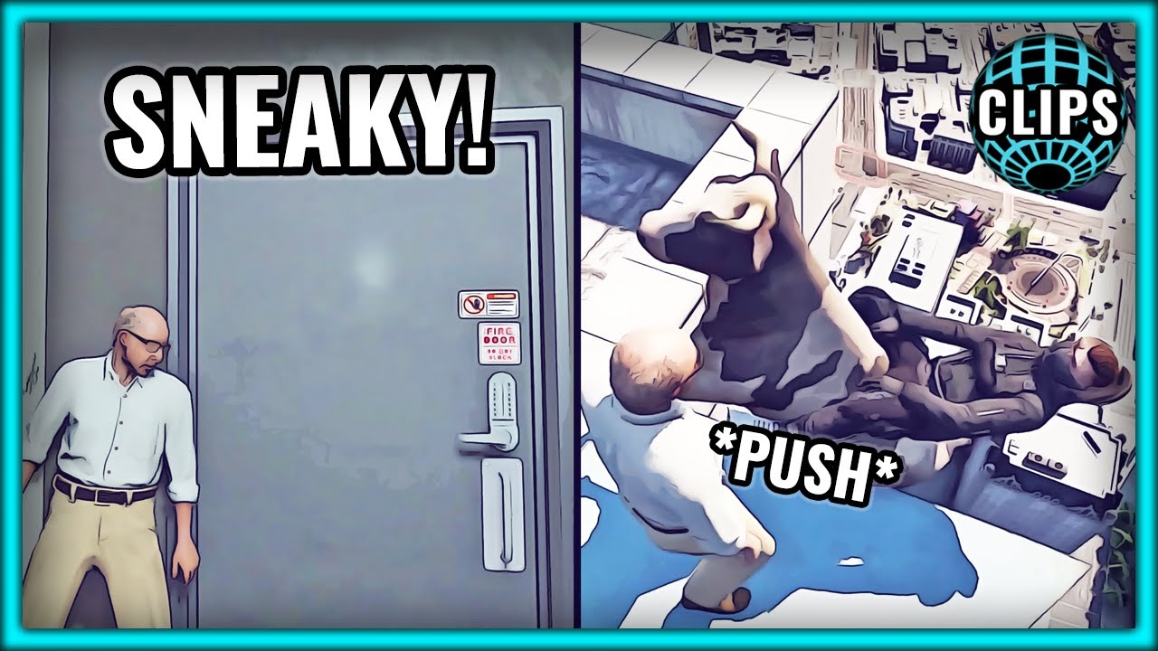 JAMES RANDAL ESCAPES & PUSHES PEOPLE OFF A BUILDING!