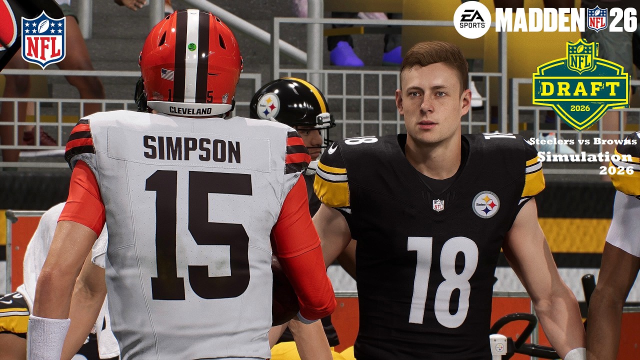 Madden 26 Denzel Boston Steelers vs Emmett Johnson Browns Sim NFL DRAFT EARLY 2026 Game Play
