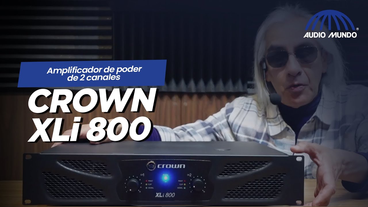 Amplificador de poder de 2 canales marca Crown modelo XLi 800
