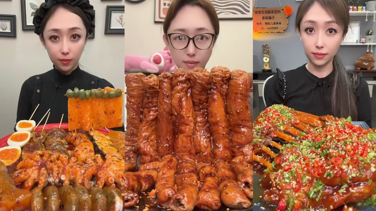 Mukbang #19: Eating roll  belly , braised pork belly, legs pork #mukbang #eatingshow #porkbelly