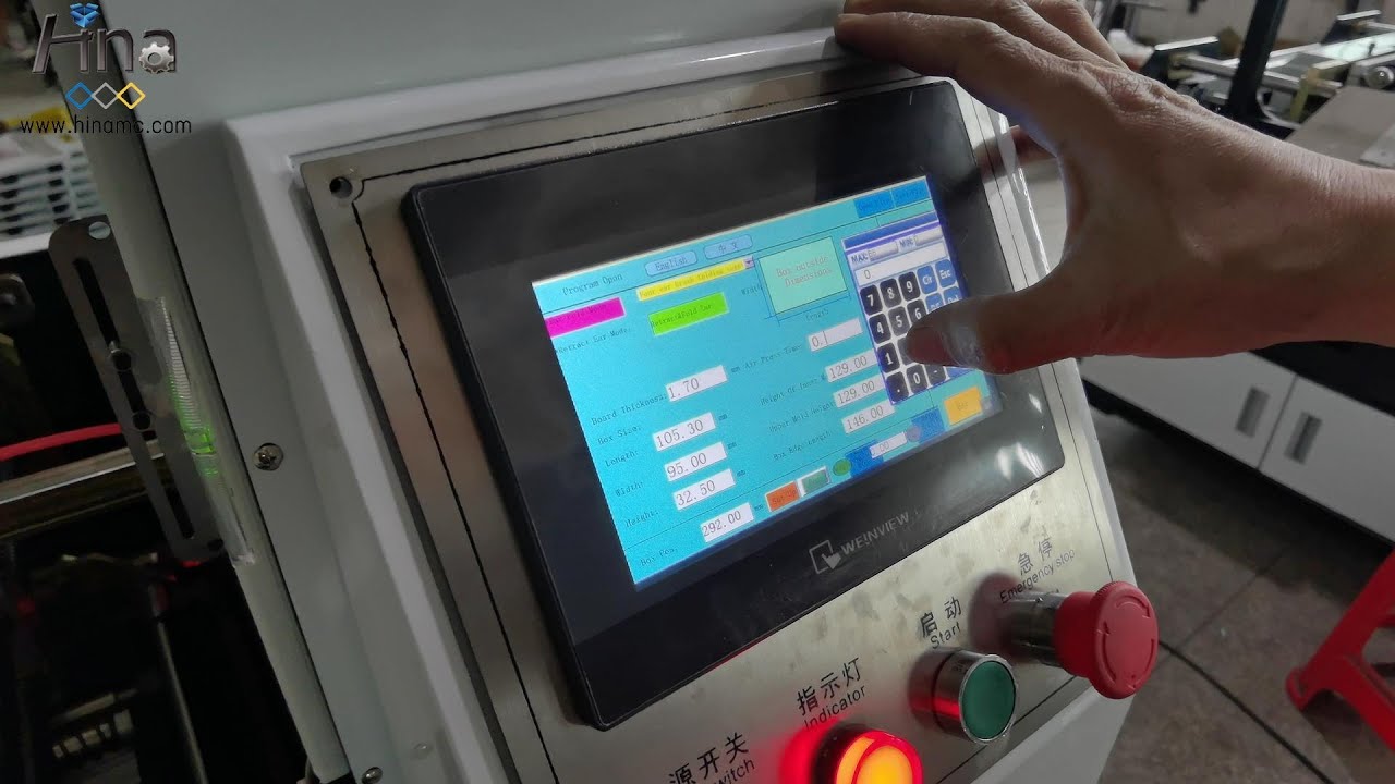 The fastest setting rigid box making machine, install mold, input data, simple test then making box