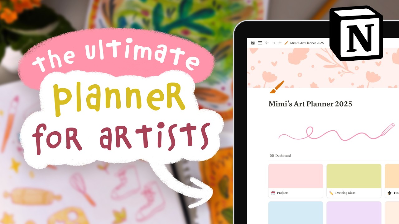 How I Organise My Art Ideas & Projects as a Professional Artist - Full Notion Tour