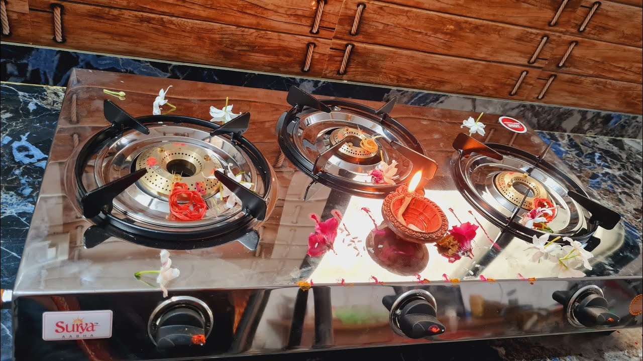 Surya 3 burner  steel gas stove unboxing | new   3 burner gas stove  |