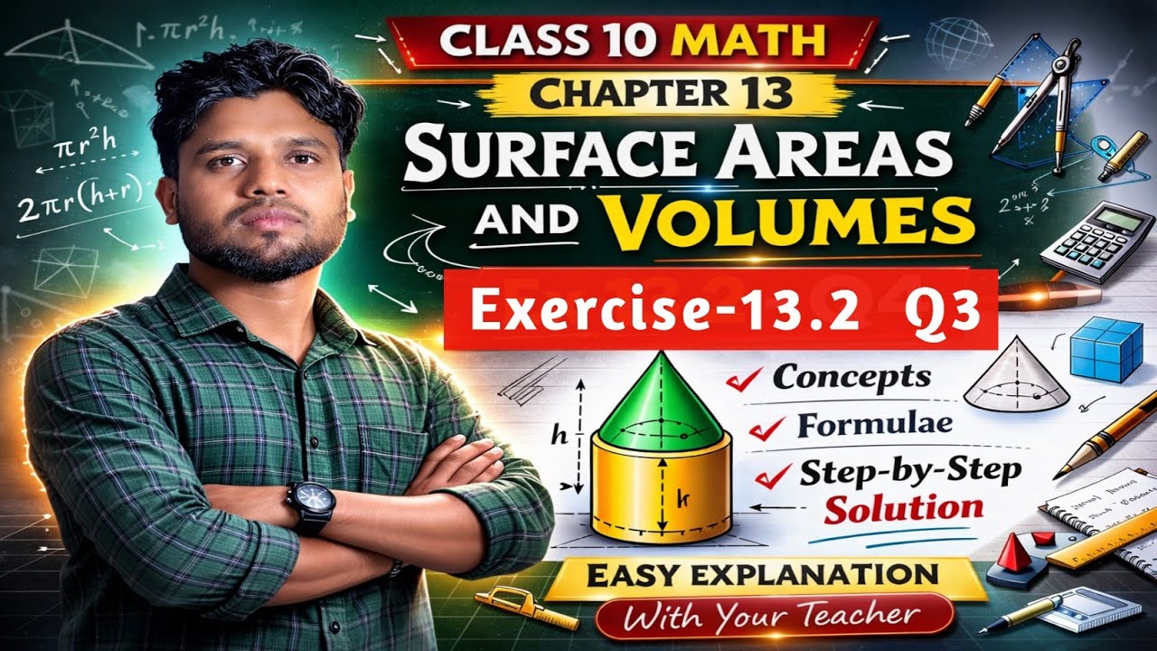 Class 10 Maths Chapter 13 Ex 13.2 Q3 | Surface Areas & Volumes | Step-by-Step Solution in Assamese 