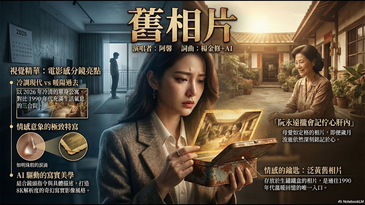 [#台語]《舊相片》🥀催淚台語神曲，致天上的媽媽 🕊️ 來不及說的感謝，聽完眼淚忍不住掉下來.💔#Nice song |A-WEI #Music#原創#MV(260224) | #ai #台語#閩南語