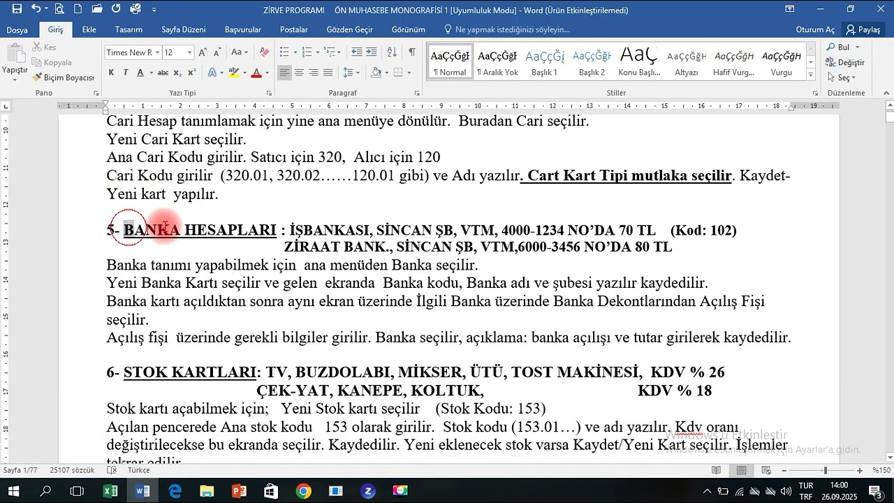 Zirve ön muhasebe 1