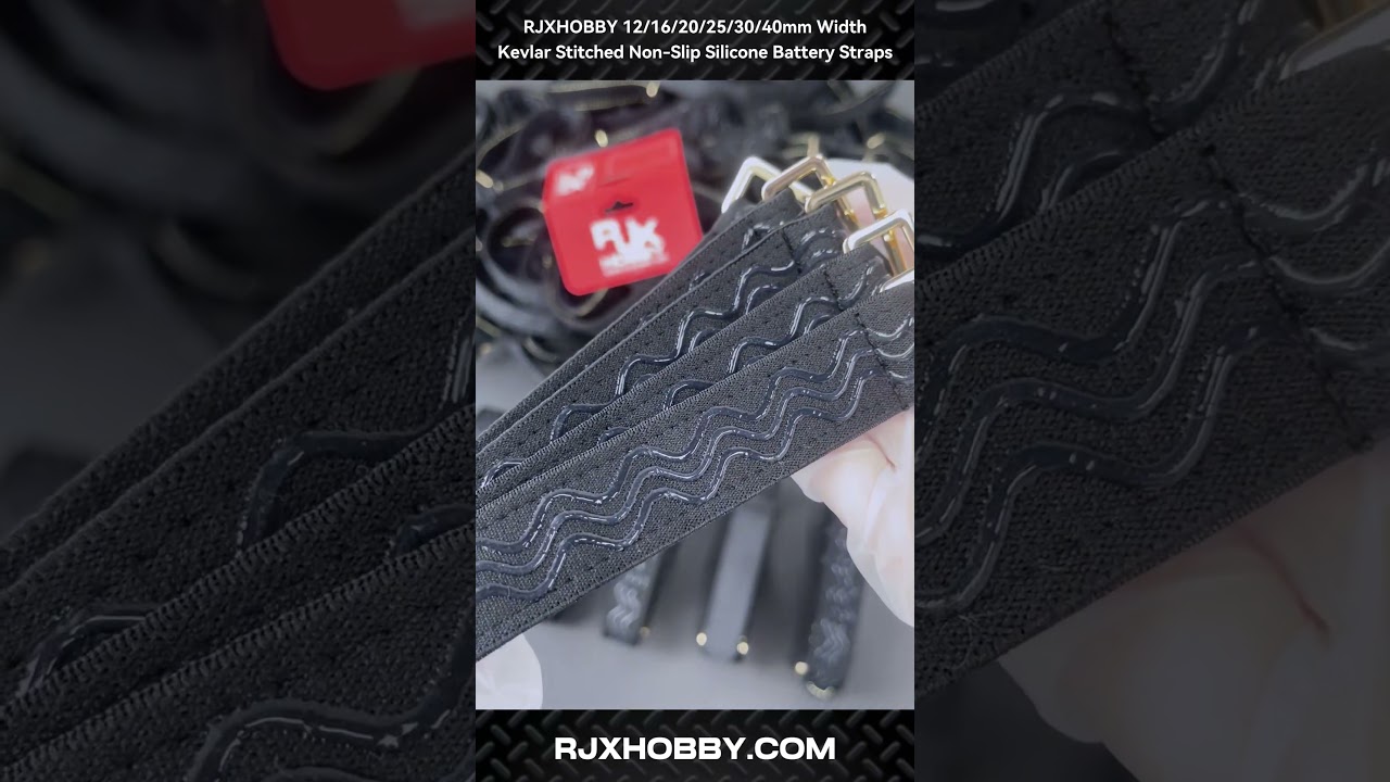 RJXHOBBY 12 16 20 25 30 40mm Width Kevlar Stitched Non Slip Silicone Battery Straps RJX3794