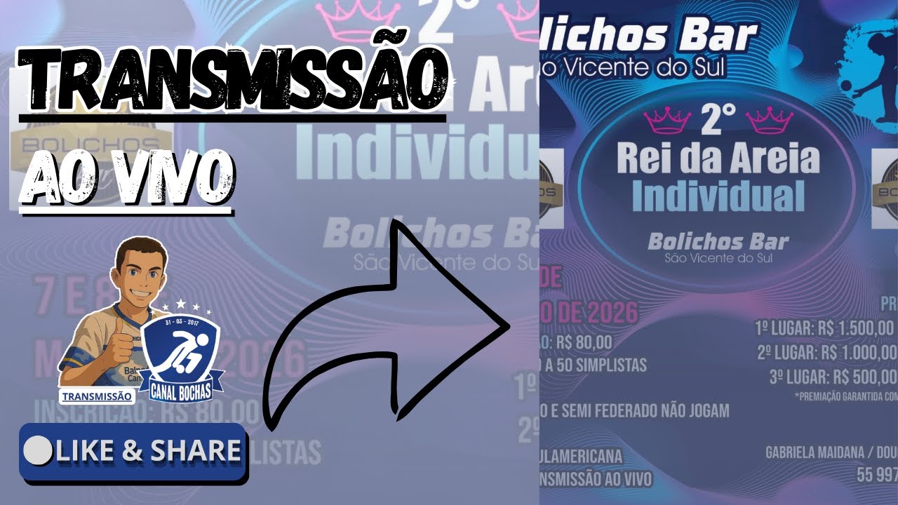 TRANSMISSÃO AO VIVO: 2° Rei Da Areia Individual - São Vicente do Sul