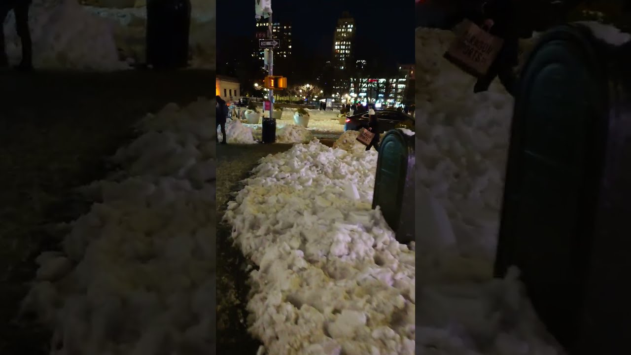 Union Square New York City Walking 1 day after snowstorm 2026 January 26 NYC Real Sounds Unedited 