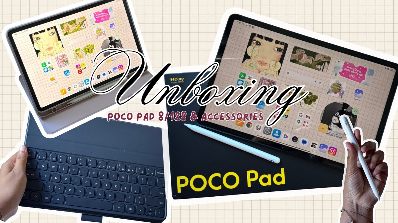 Unboxing🛍️ POCO PAD 8/128 | 2025 | Accessories✨ (case, keyboard & smart pen) | Aesthetic 🌸