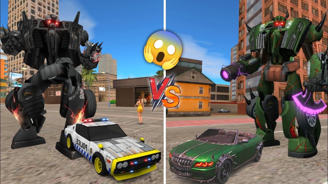 Evil Police Transformer V/S Evil Green Transformer New Challenge Rope Hero Vice Town New Update 