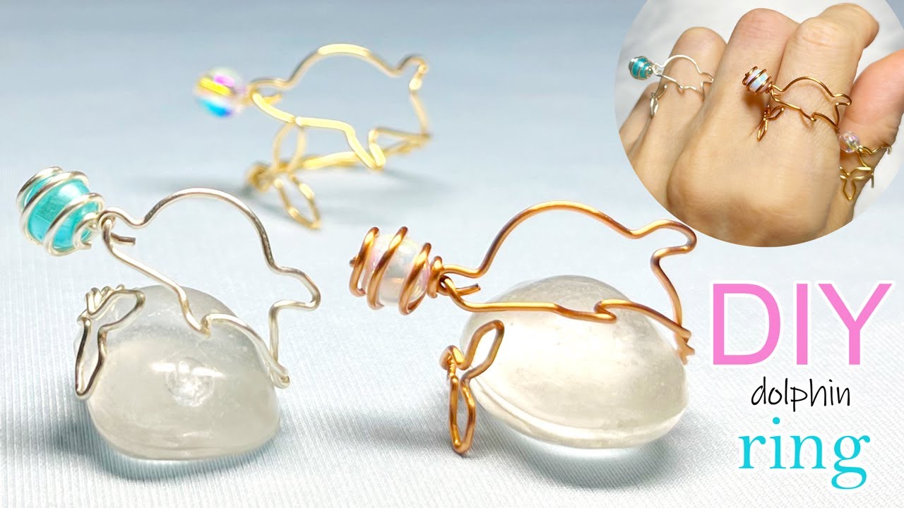 ボール遊びをするイルカのワイヤーリングの作り方 | 夏アクセ | ハンドメイド | Dolphin | Wire Ring | Summer Jewelry | Handmade | DIY