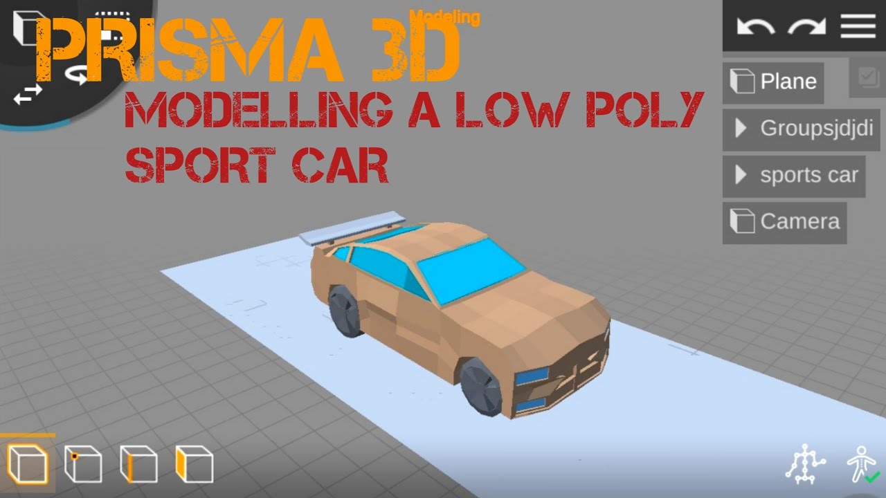 Prisma 3D : Modelling a low poly racing car