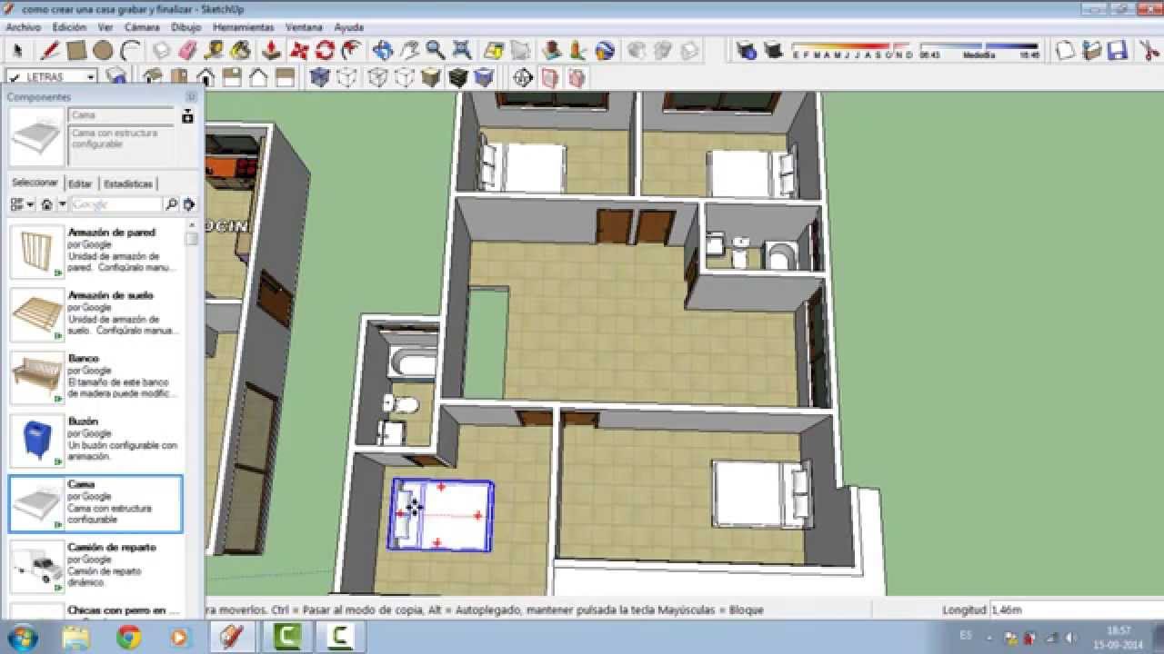 Como Crear una Casa en Sketchup (parte 3 final)