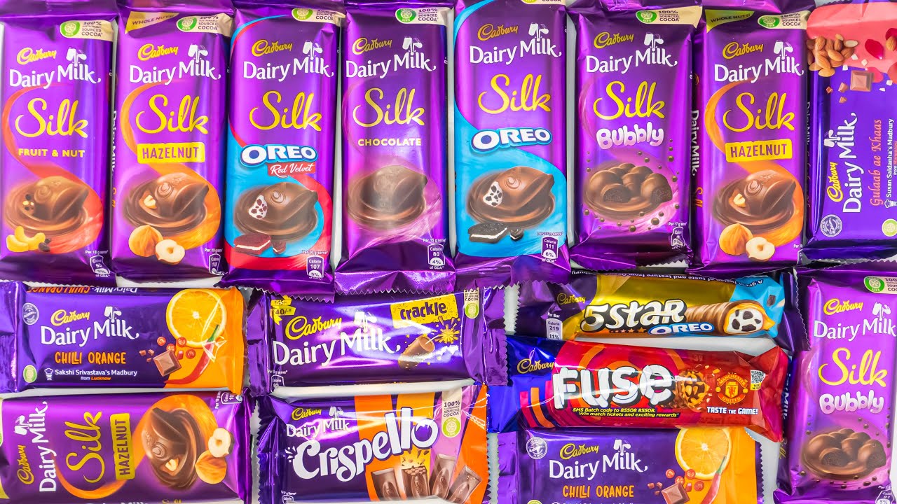ASMR CHOCOLATE DAIRY MILK SILK OREO, BUBBLY, HAZELNUT, FRUIT&NUT, REDVELVET, CRISPELLO, FUSE, 5 STAR