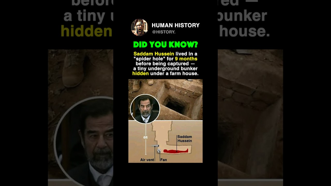 Saddam Hussein Spent 9 Months Hiding In A Spider Hole #history #facts