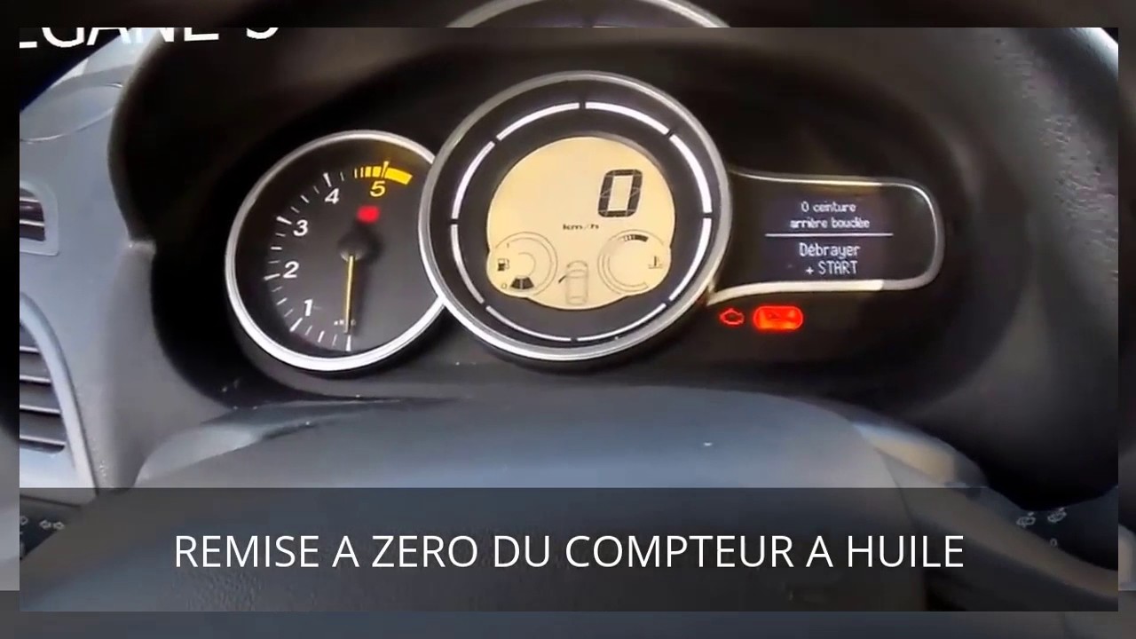 Remise à zéro MEGANE 3 après vidange . MEGANE 3 ارجاع العداد الى الصفر بعد تغيير الزيت