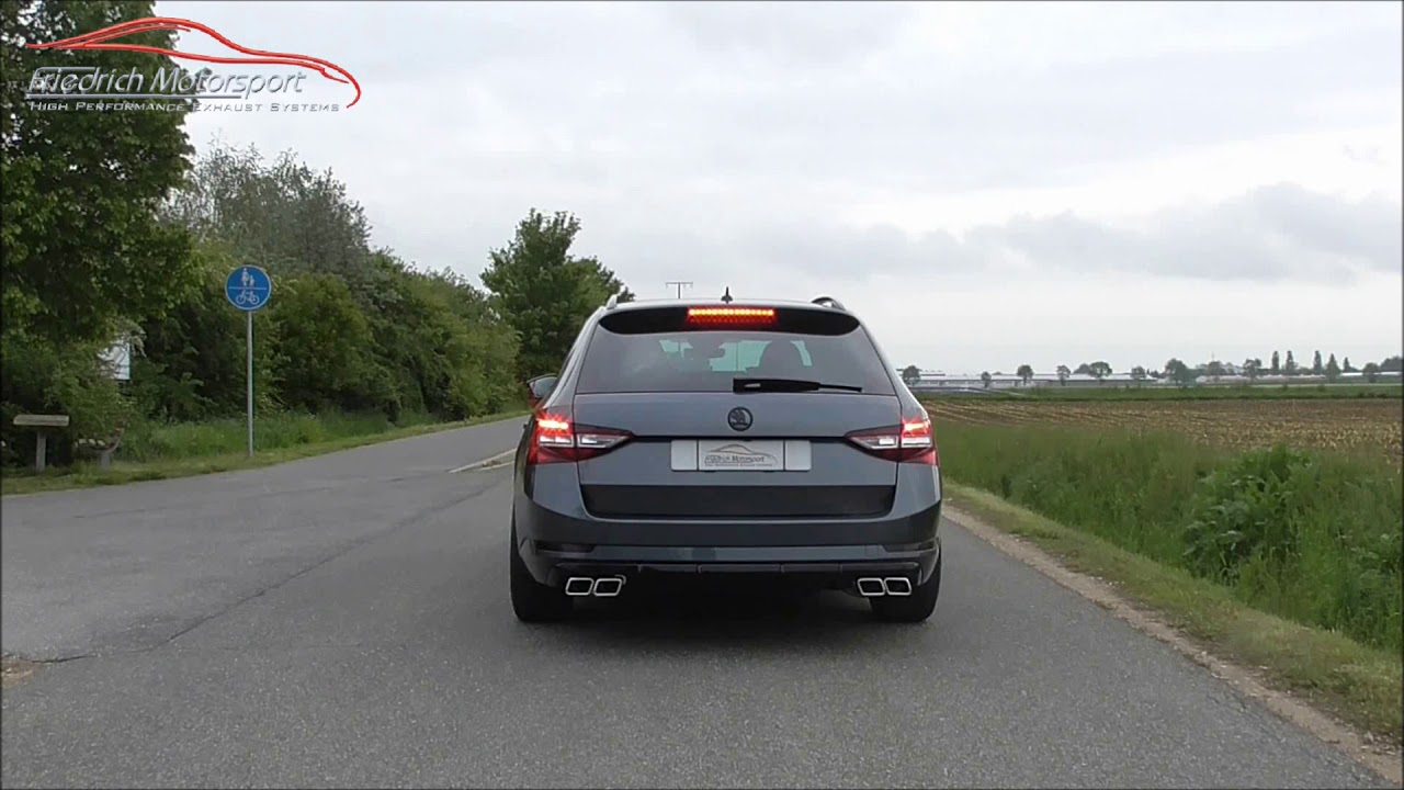 Friedrich Motorsport Sportauspuff Skoda Superb 3V 2.0l TSI 4x4 76mm catback system + Downpipe