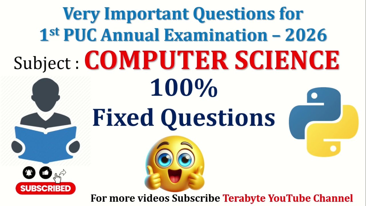 1st PUC COMPUTER SCIENCE IMPORTANT QUESTIONS | FIXED QUESTIONS  #computersciencesyllabus 