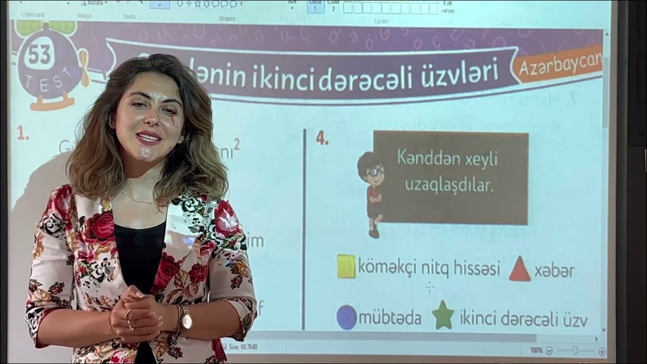Cümlənin II dərəcəli üzvləri | Test 53 | Çinar | Yarpaq test | Azərbaycan dili | 4-cü sinif